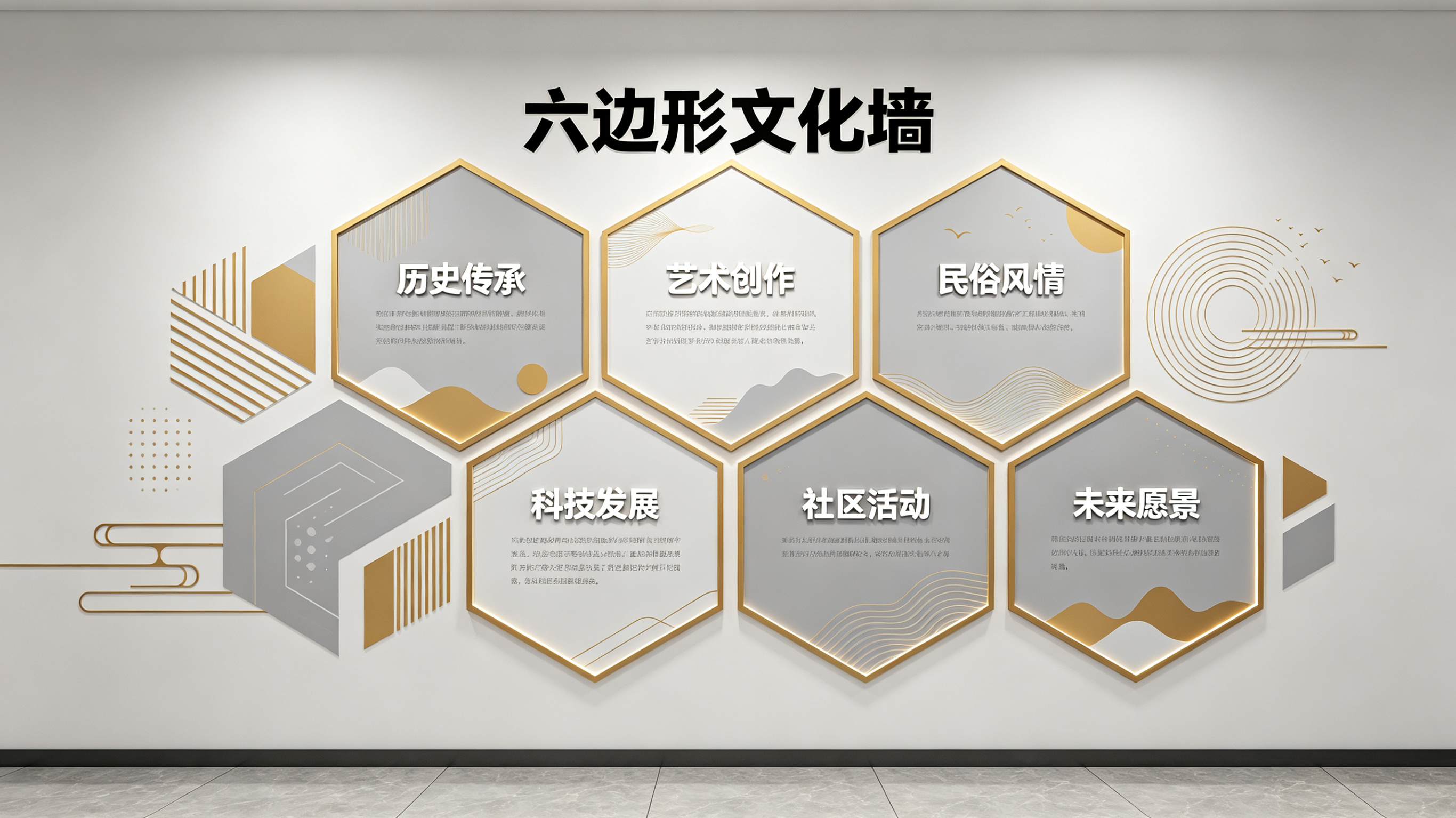卢氏企业文化墙 | 六边形信息美学
